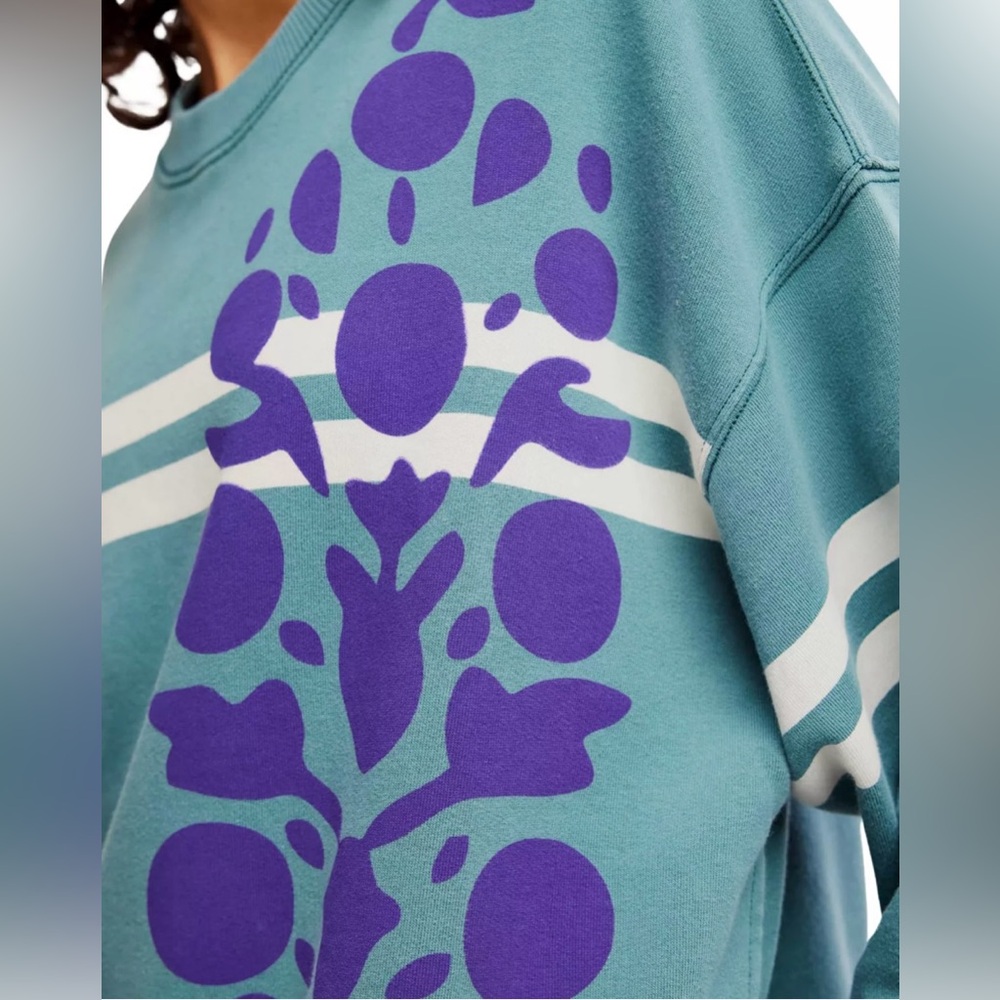 FP Movement All Star Logo Pullover Midnight Jade Combo Size Medium - Picture 4 of 11